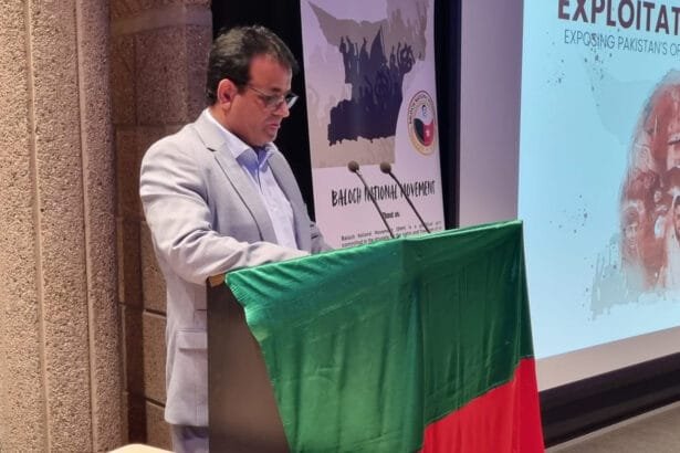 Dr. Naseem Baloch, Chairman of Baloch National Movement (BNM), speaking at the 6th Balochistan International Conference in Geneva