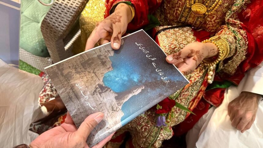 Naseer Ahmed Baloch, President of the Baloch National Movement (BNM) South Korea chapter, marked the occasion of his daughter Hafsa Baloch’s wedding in a unique and heartfelt way — by gifting her a book he authored himself.